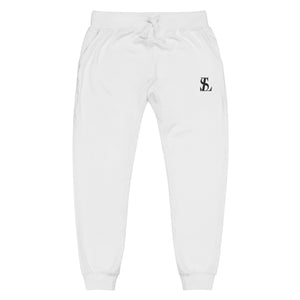 Seraphine Luxe Pantalones deportivos de forro polar suave para mayor comodidad, blanco