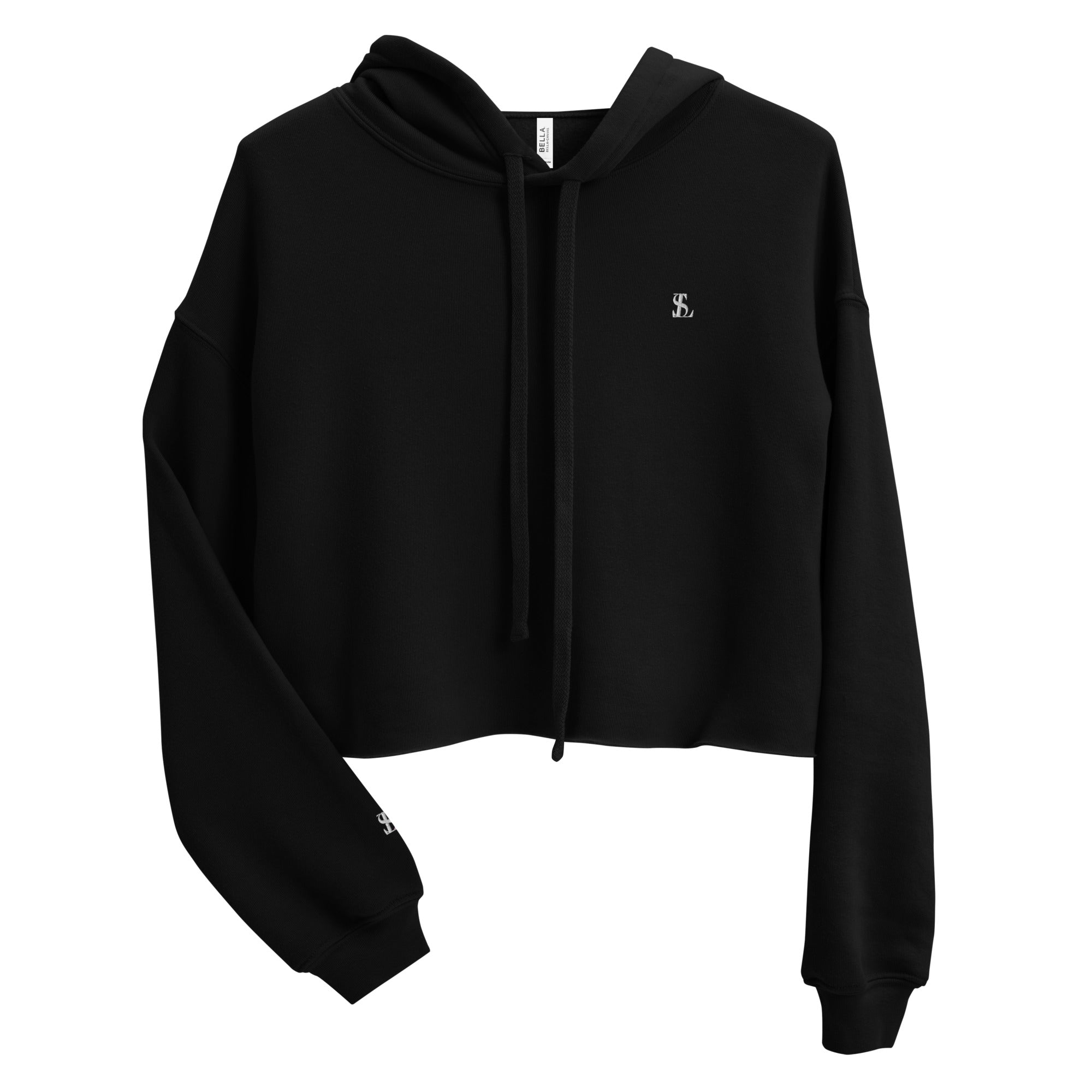 Seraphine Luxe Women's Fleece Crop Hoodie, Black