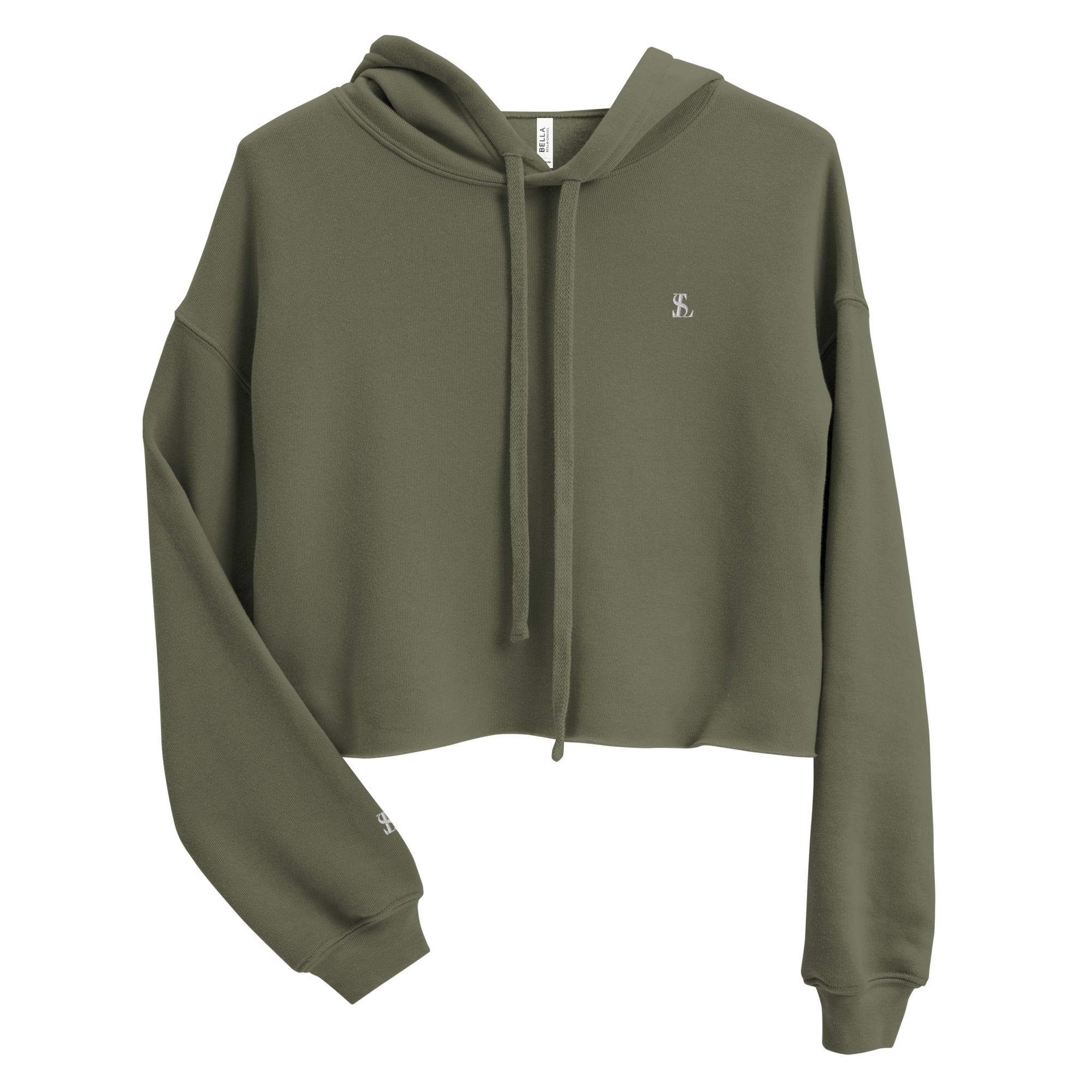 Seraphine Luxe Women's Fleece Crop Hoodie, Green