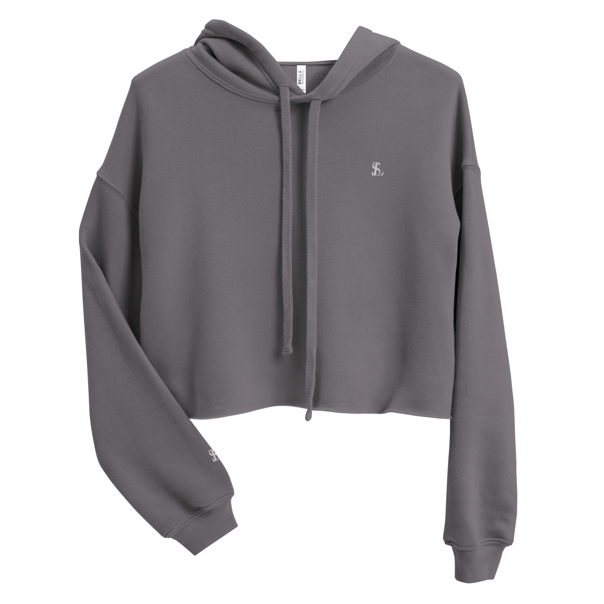 Seraphine Luxe Women's Fleece Crop Hoodie, Grey