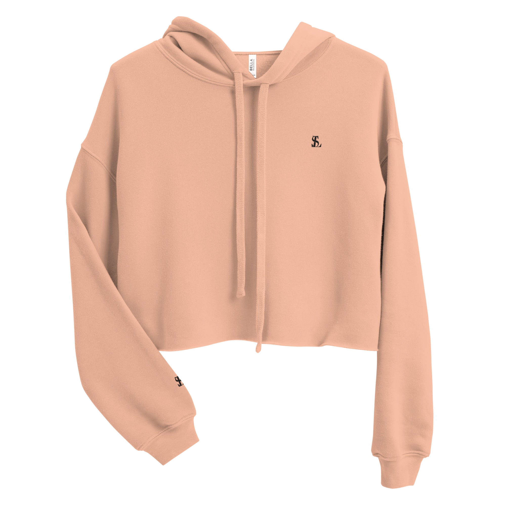 Seraphine Luxe Women's Fleece Crop Hoodie, Peach